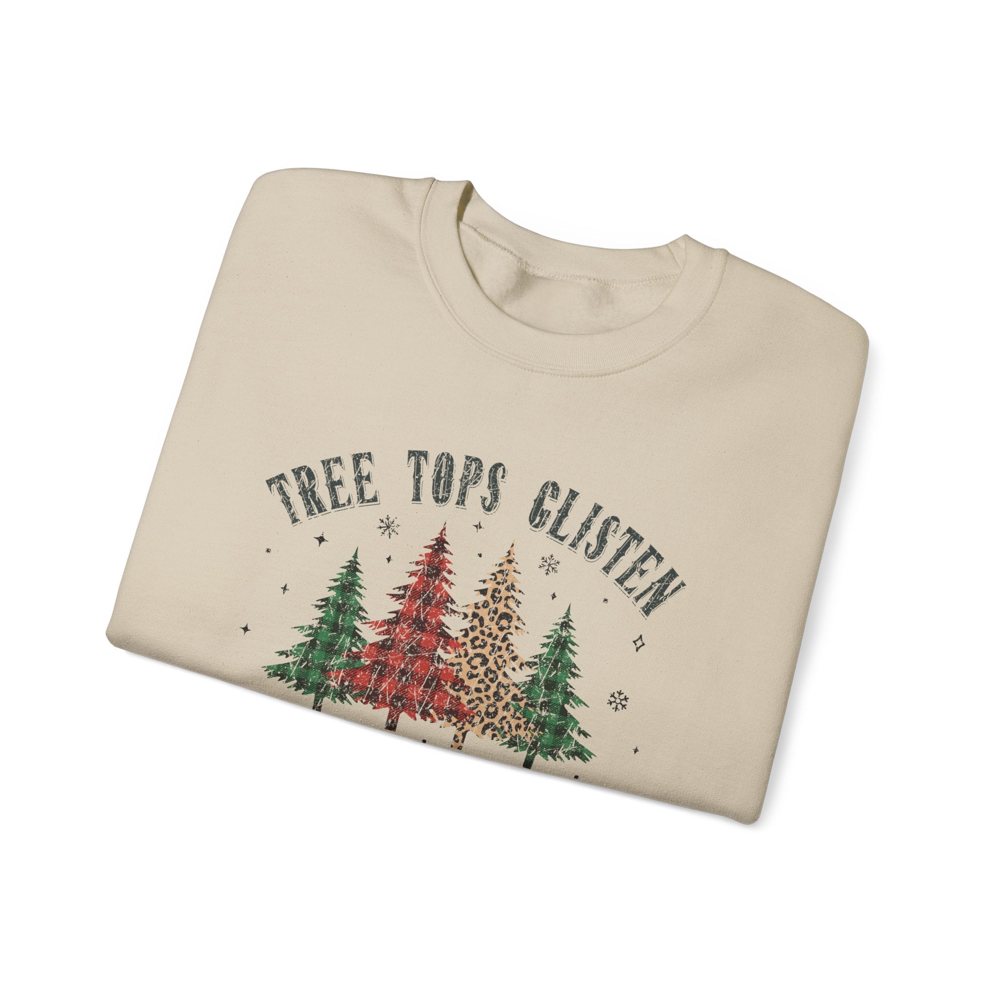Tree Tops Glisten Sweatshirt, Christmas Sweatshirt by PopCultureByDesign36