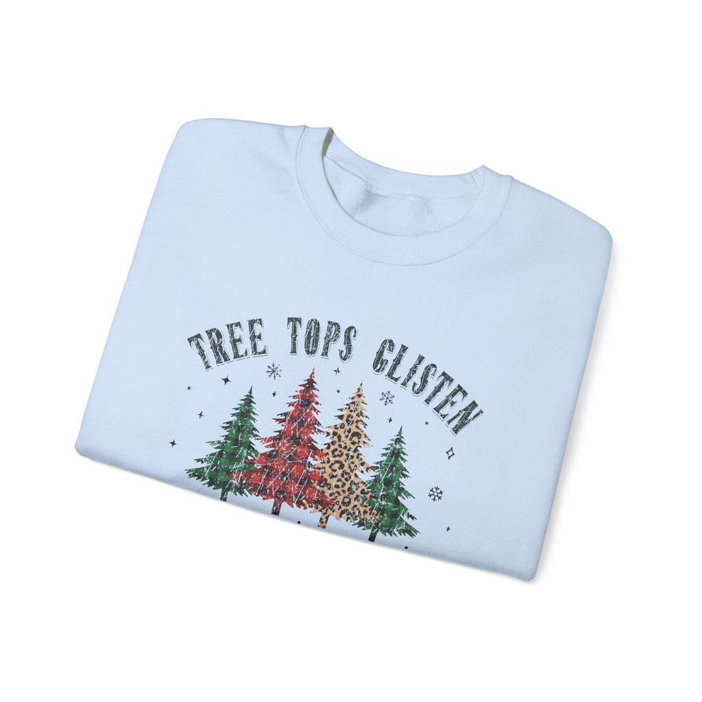 Tree Tops Glisten Sweatshirt, Christmas Sweatshirt by PopCultureByDesign36