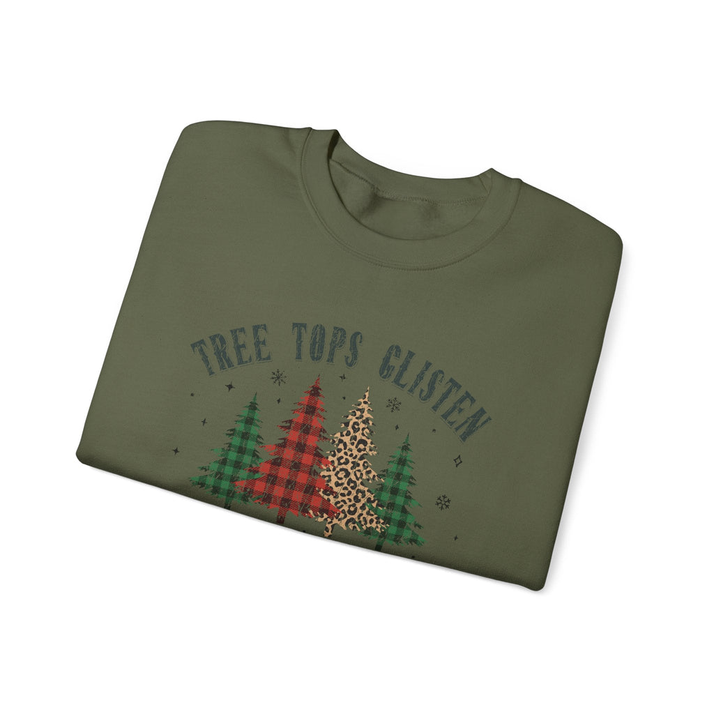 Tree Tops Glisten Sweatshirt, Christmas Sweatshirt by PopCultureByDesign36
