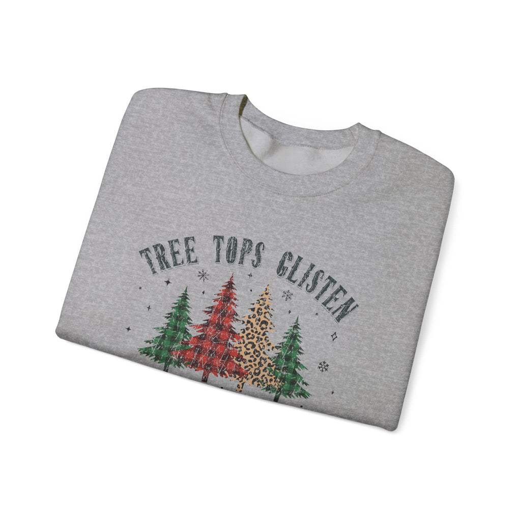 Tree Tops Glisten Sweatshirt, Christmas Sweatshirt by PopCultureByDesign36