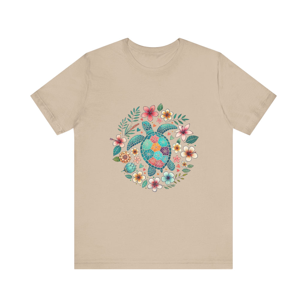 Turtle Ocean Sun T-Shirt, Floral Turtle Shirt, Boho Beach Tshirt by PopCultureByDesign36