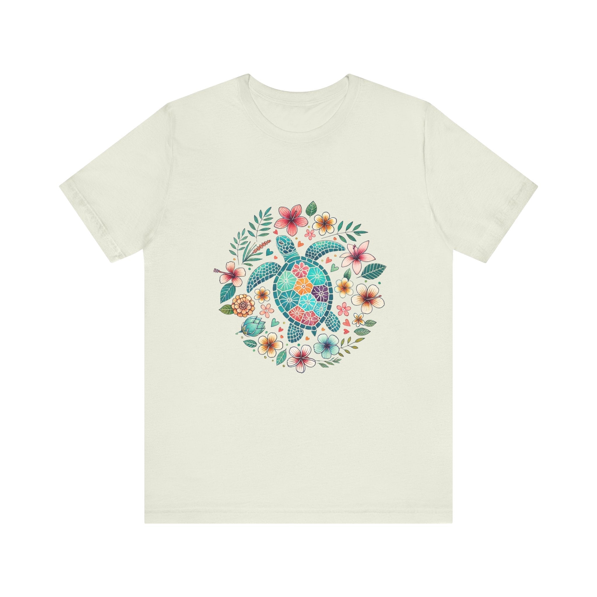 Turtle Ocean Sun T-Shirt, Floral Turtle Shirt, Boho Beach Tshirt by PopCultureByDesign36