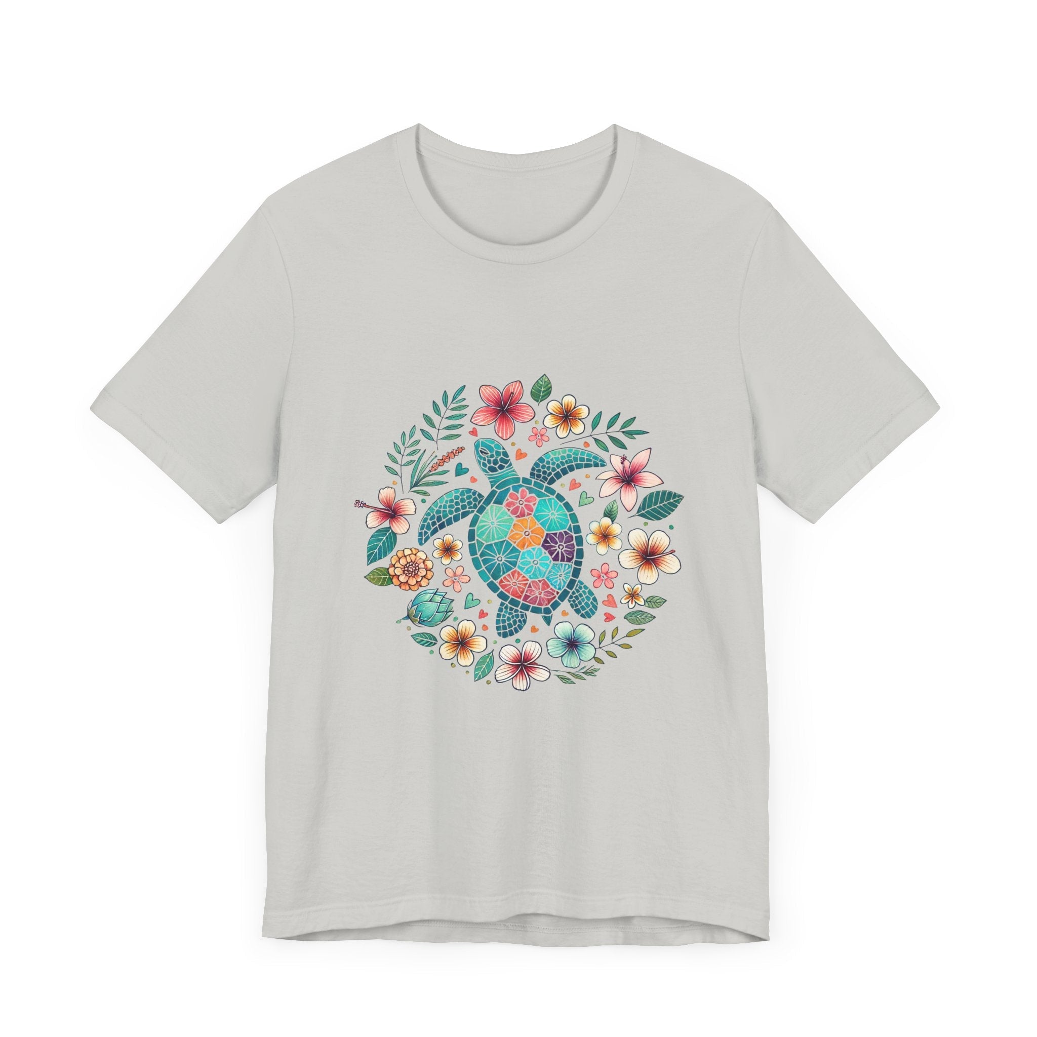 Turtle Ocean Sun T-Shirt, Floral Turtle Shirt, Boho Beach Tshirt by PopCultureByDesign36