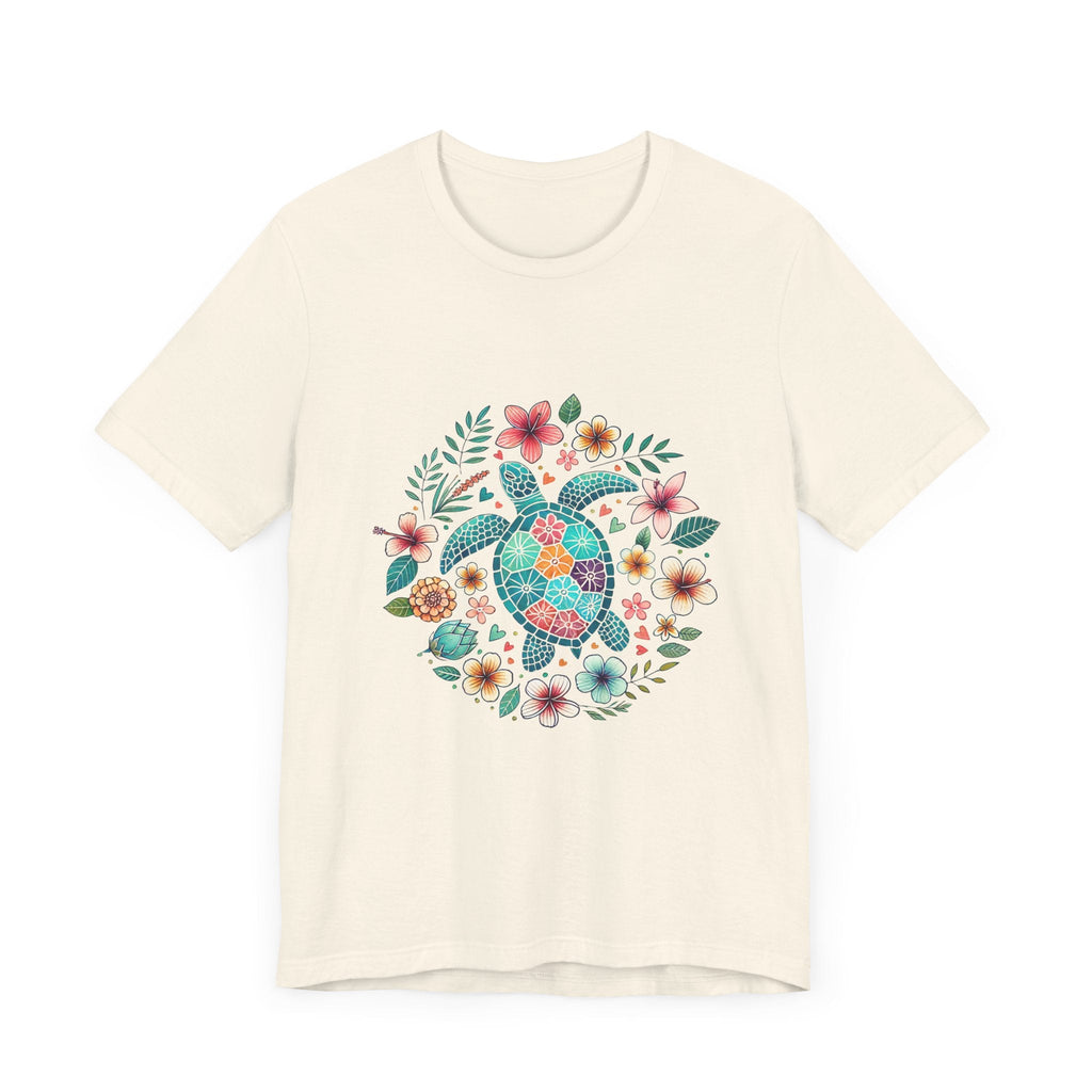 Turtle Ocean Sun T-Shirt, Floral Turtle Shirt, Boho Beach Tshirt by PopCultureByDesign36