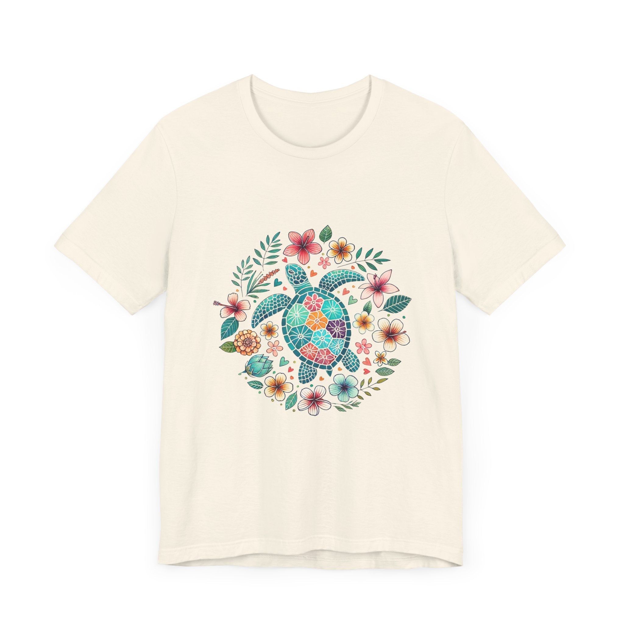 Turtle Ocean Sun T-Shirt, Floral Turtle Shirt, Boho Beach Tshirt by PopCultureByDesign36