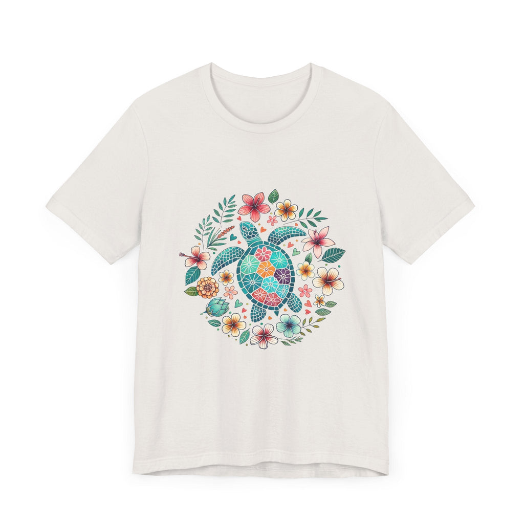 Turtle Ocean Sun T-Shirt, Floral Turtle Shirt, Boho Beach Tshirt by PopCultureByDesign36