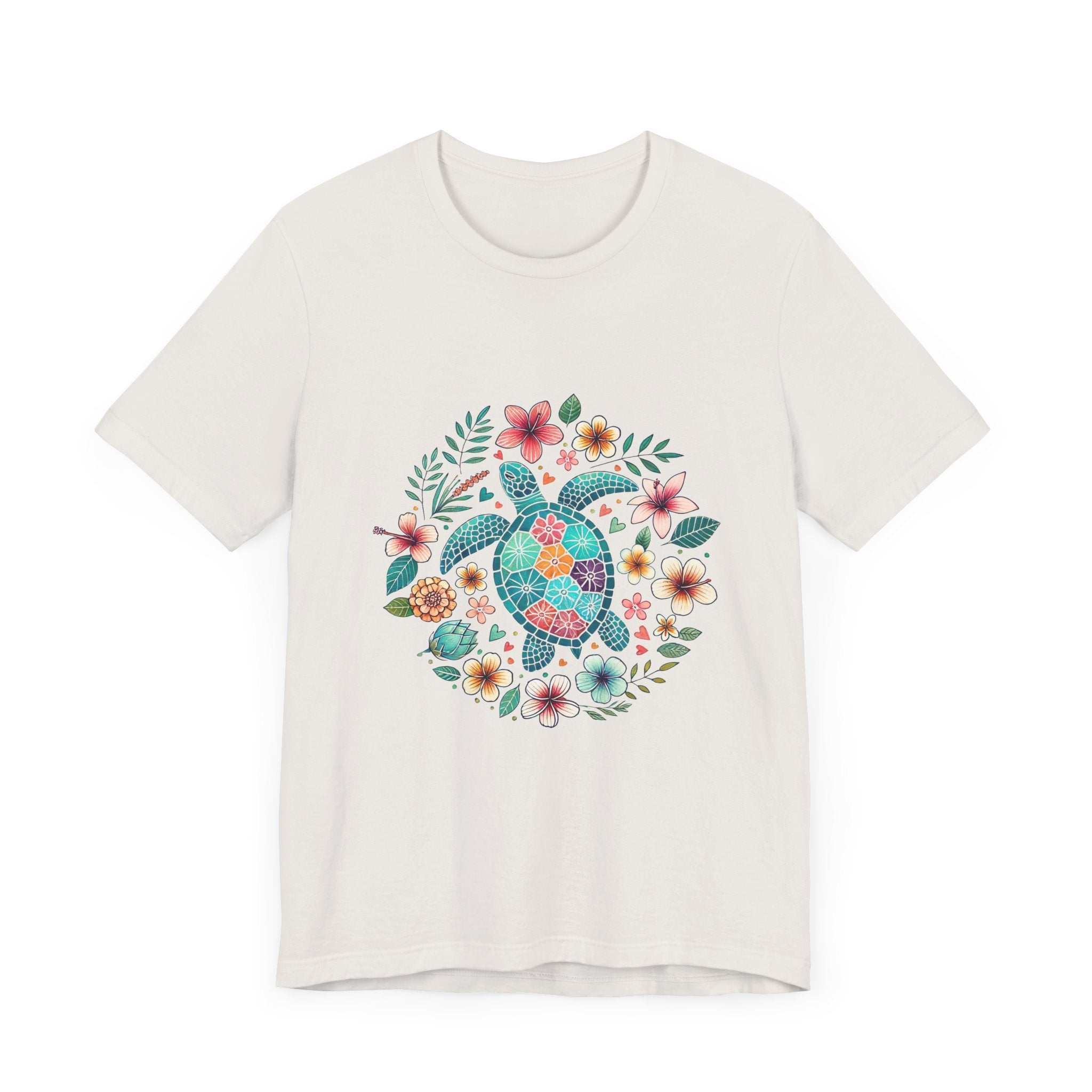 Turtle Ocean Sun T-Shirt, Floral Turtle Shirt, Boho Beach Tshirt by PopCultureByDesign36
