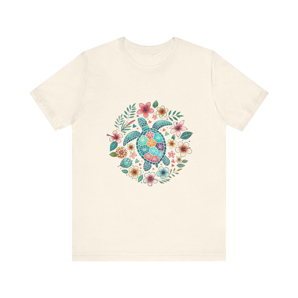 Turtle Ocean Sun T-Shirt, Floral Turtle Shirt, Boho Beach Tshirt by PopCultureByDesign36