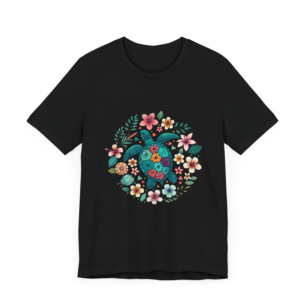 Turtle Ocean Sun T-Shirt, Floral Turtle Shirt, Boho Beach Tshirt by PopCultureByDesign36