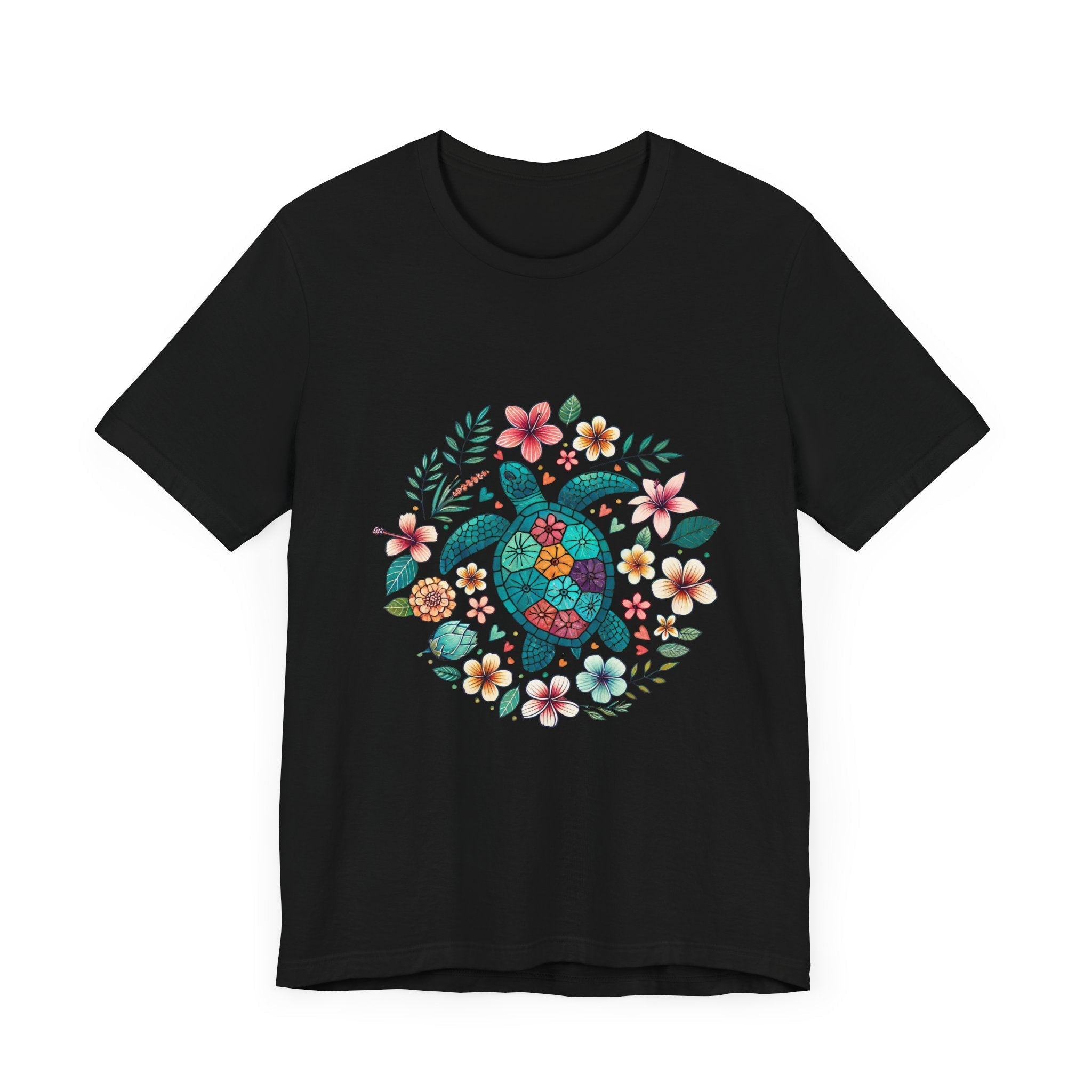 Turtle Ocean Sun T-Shirt, Floral Turtle Shirt, Boho Beach Tshirt by PopCultureByDesign36