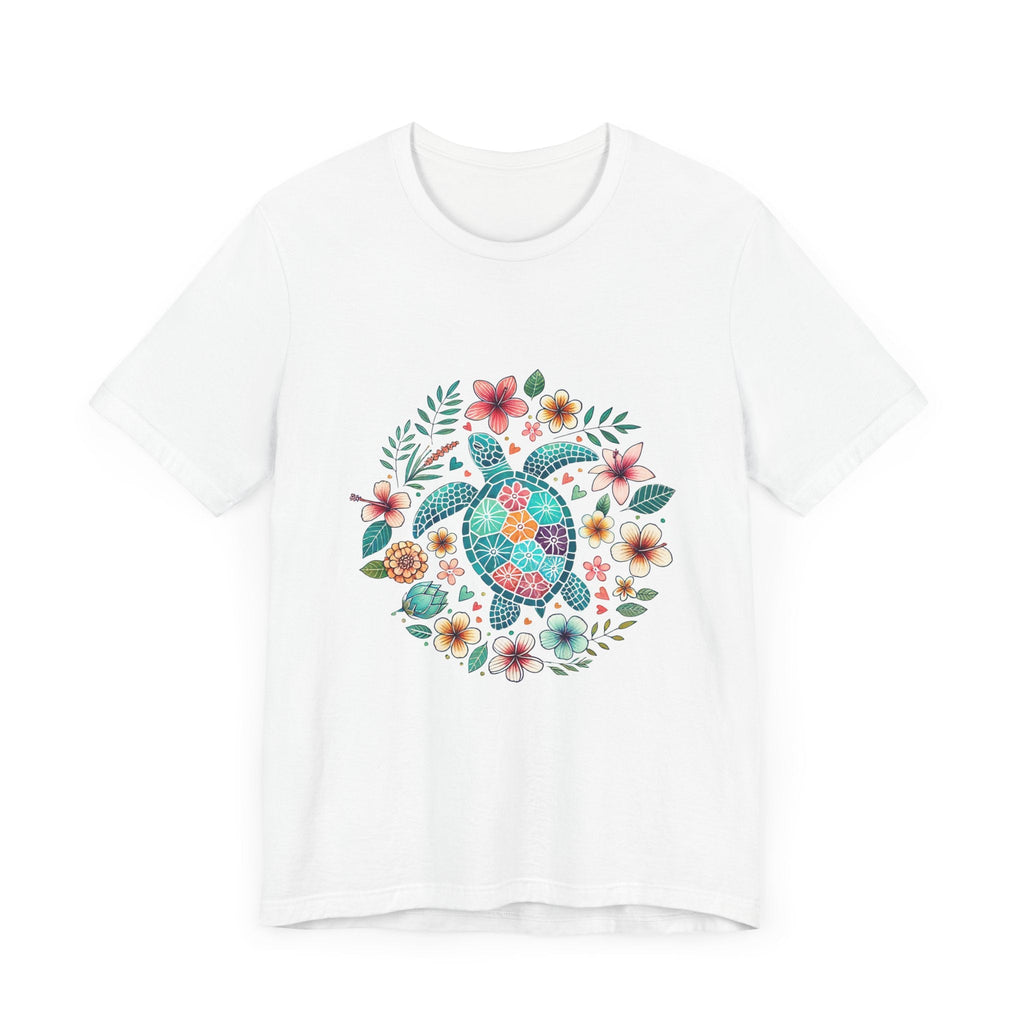 Turtle Ocean Sun T-Shirt, Floral Turtle Shirt, Boho Beach Tshirt by PopCultureByDesign36