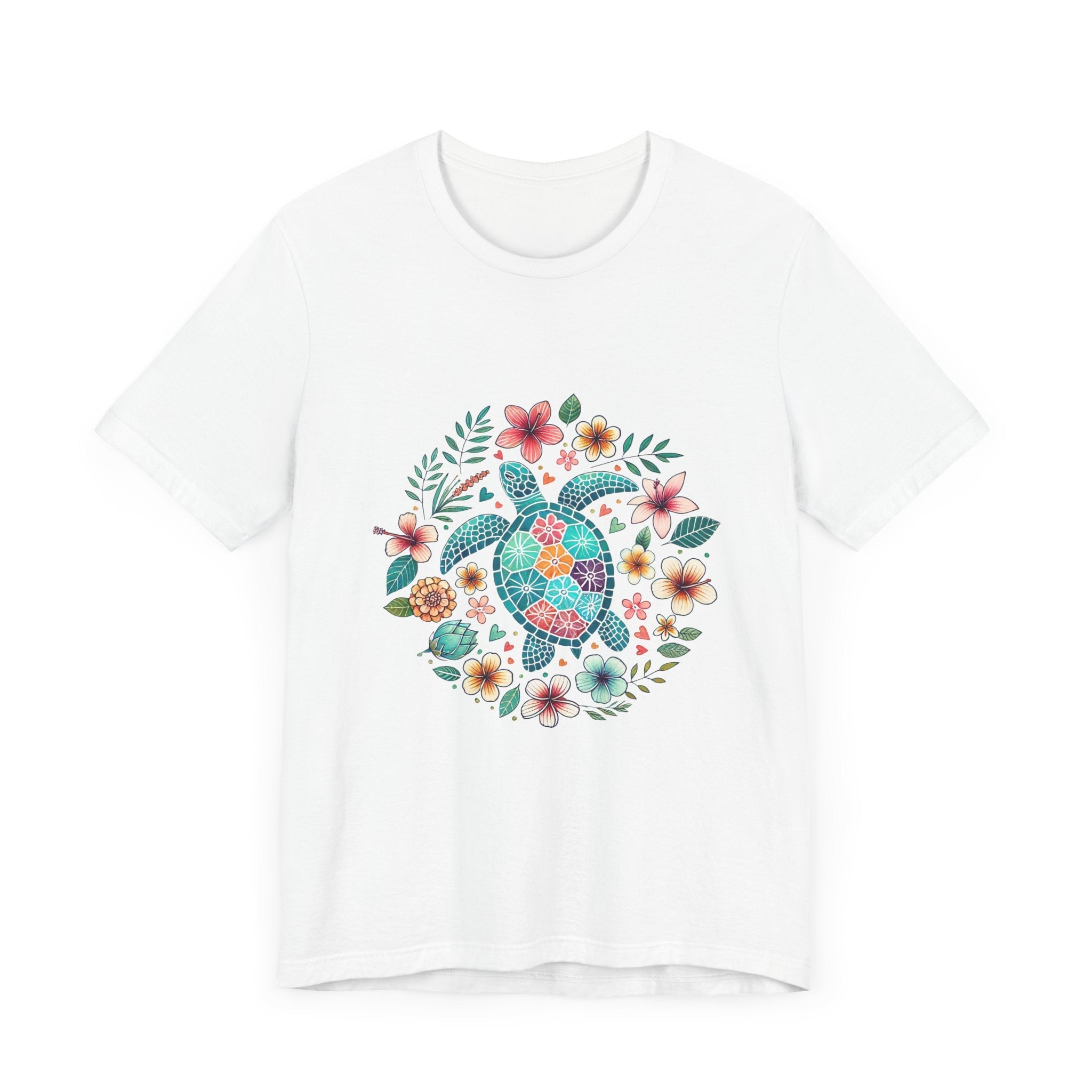 Turtle Ocean Sun T-Shirt, Floral Turtle Shirt, Boho Beach Tshirt by PopCultureByDesign36