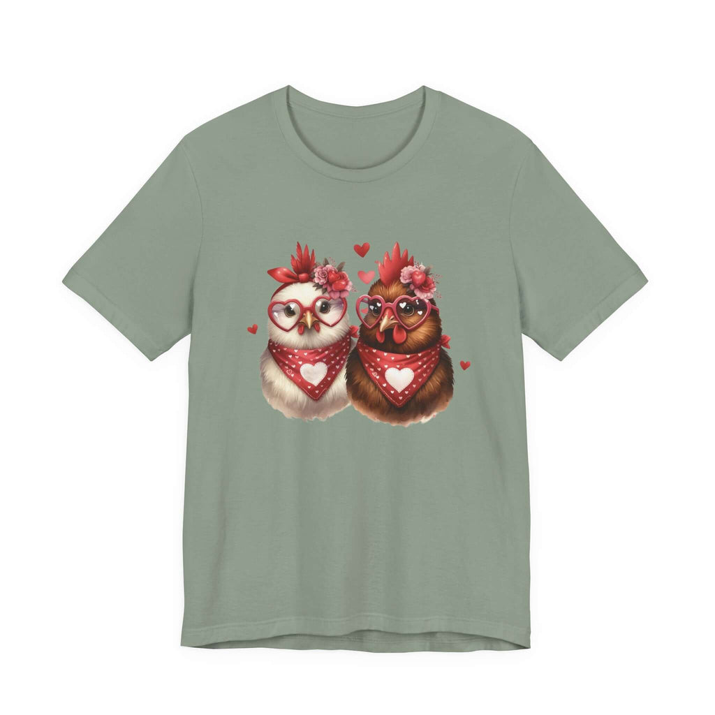Valentines Day Farm Chickens Shirt, Chicken Shirt, Cute Tee by PopCultureByDesign36