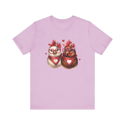 Valentines Day Farm Chickens Shirt, Chicken Shirt, Cute Tee - Popbydesign
