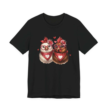 Valentines Day Farm Chickens Shirt, Chicken Shirt, Cute Tee - Popbydesign