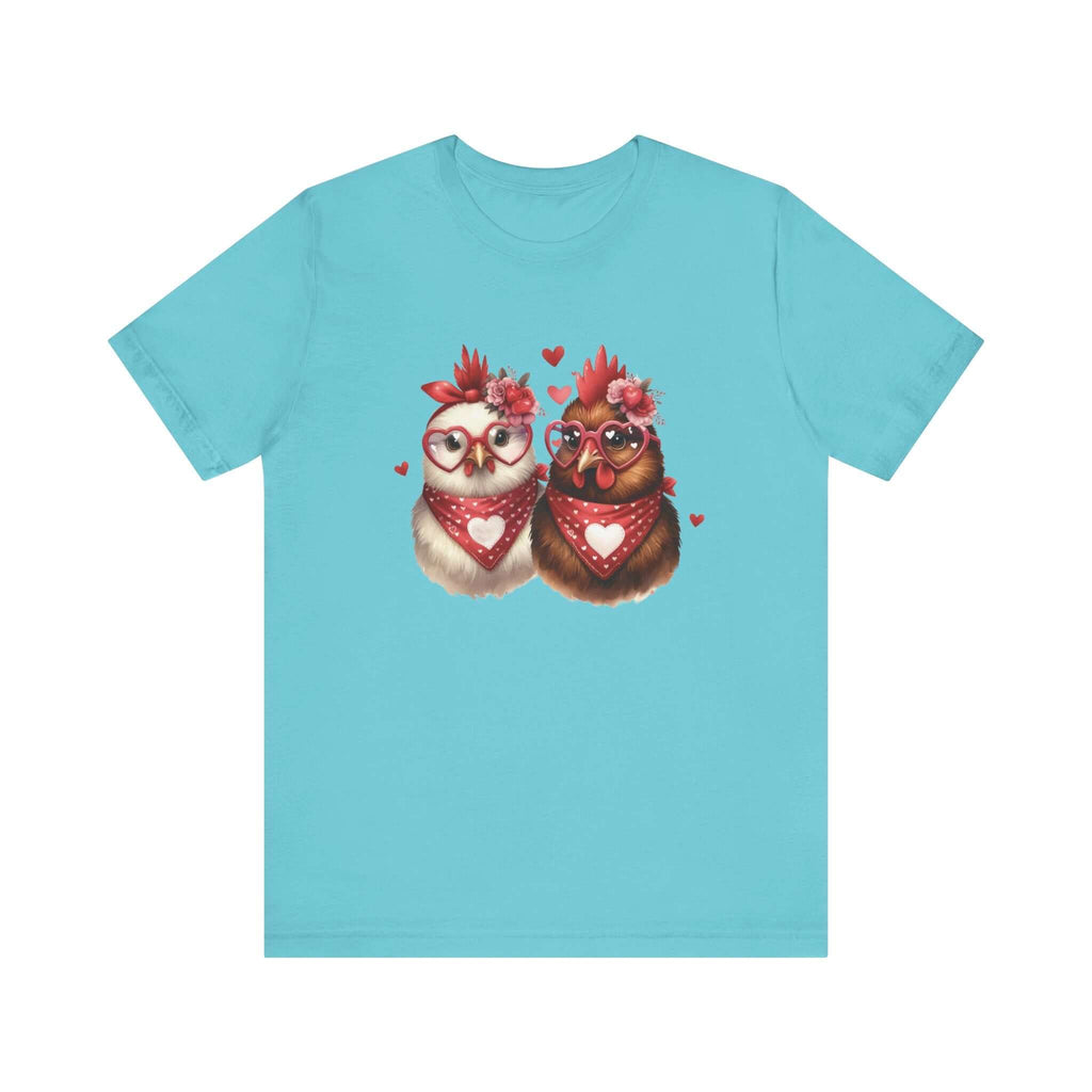 Valentines Day Farm Chickens Shirt, Chicken Shirt, Cute Tee by PopCultureByDesign36