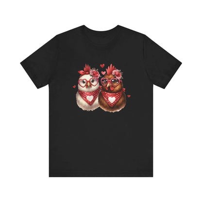 Valentines Day Farm Chickens Shirt, Chicken Shirt, Cute Tee - Popbydesign