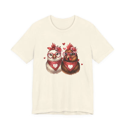 Valentines Day Farm Chickens Shirt, Chicken Shirt, Cute Tee - Popbydesign
