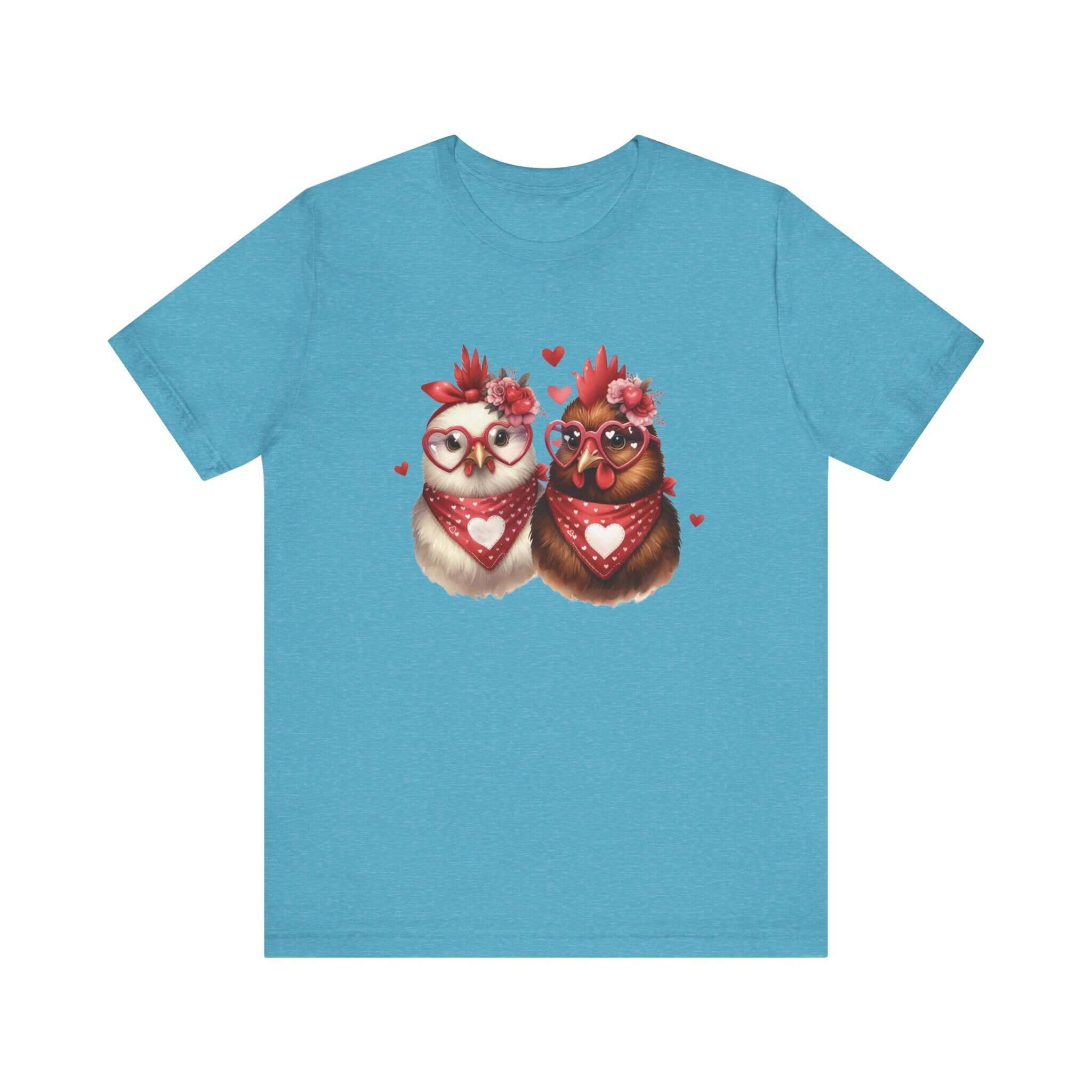 Valentines Day Farm Chickens Shirt, Chicken Shirt, Cute Tee by PopCultureByDesign36
