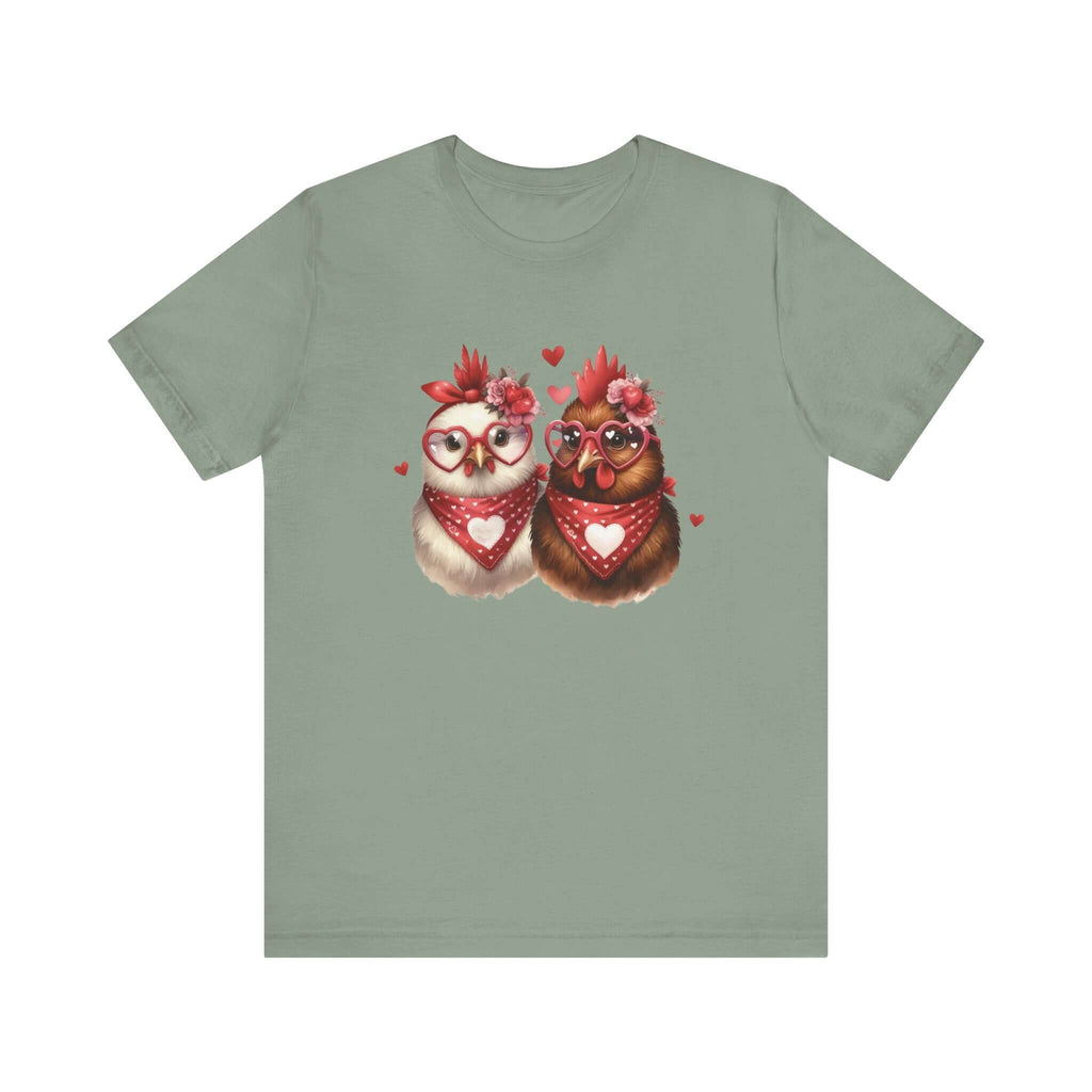 Valentines Day Farm Chickens Shirt, Chicken Shirt, Cute Tee by PopCultureByDesign36
