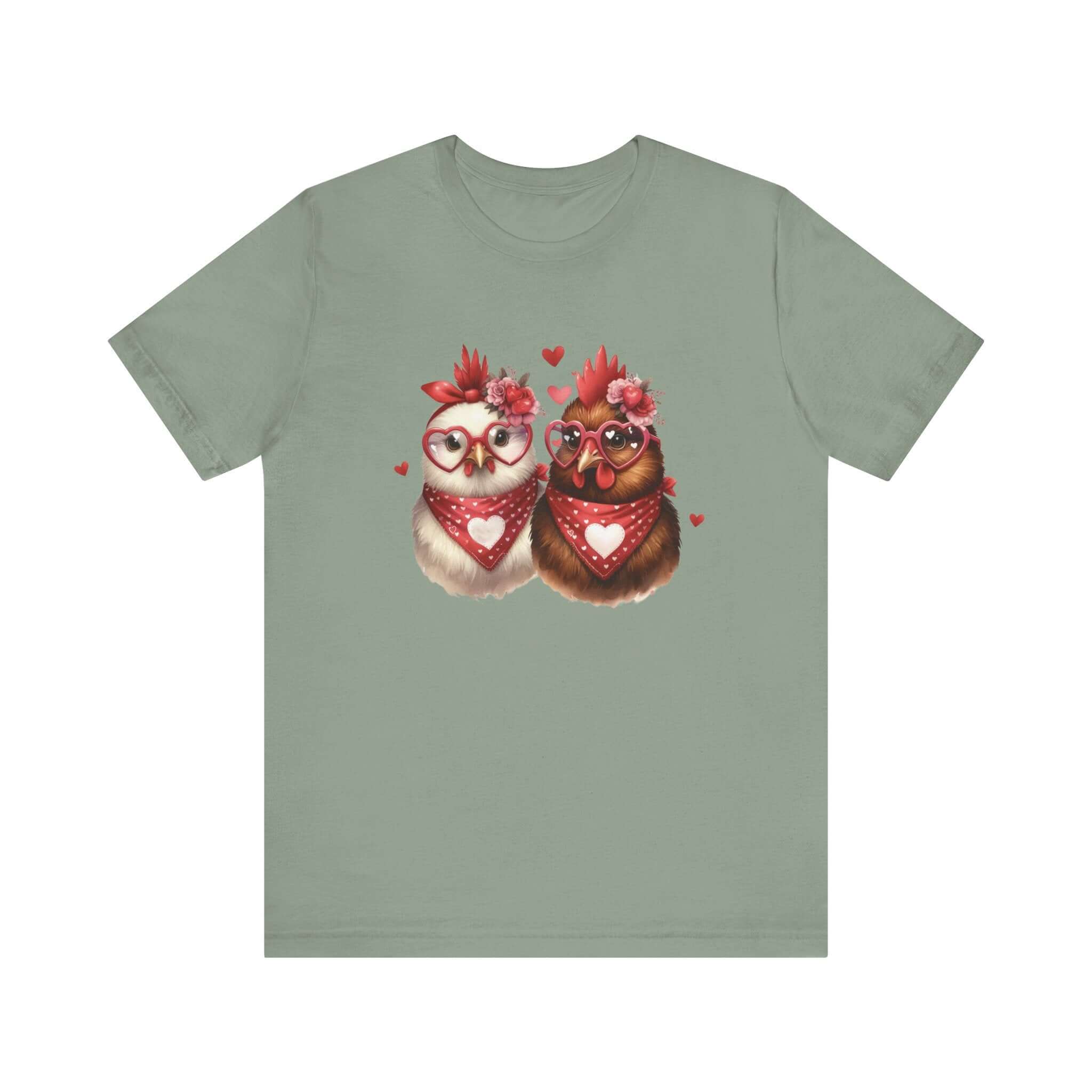 Valentines Day Farm Chickens Shirt, Chicken Shirt, Cute Tee by PopCultureByDesign36