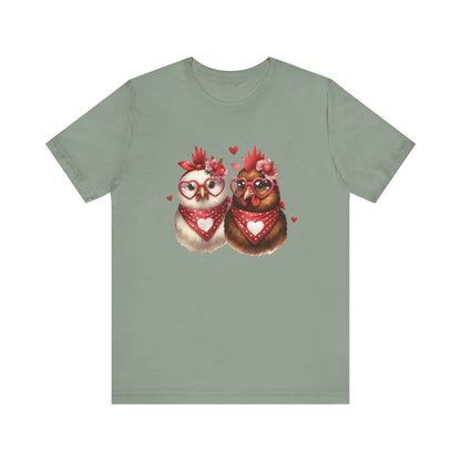 Valentines Day Farm Chickens Shirt, Chicken Shirt, Cute Tee - Popbydesign