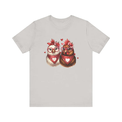 Valentines Day Farm Chickens Shirt, Chicken Shirt, Cute Tee - Popbydesign