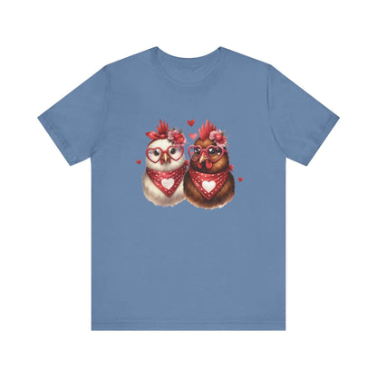 Valentines Day Farm Chickens Shirt, Chicken Shirt, Cute Tee - Popbydesign