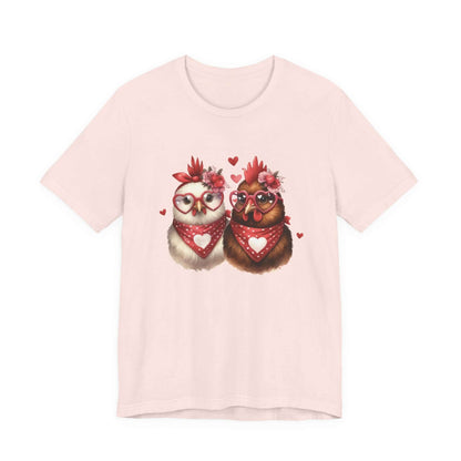 Valentines Day Farm Chickens Shirt, Chicken Shirt, Cute Tee - Popbydesign