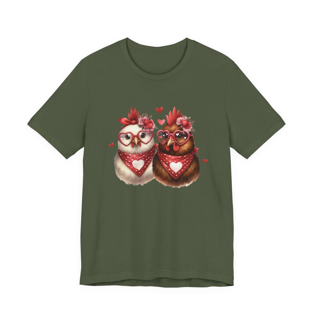 Valentines Day Farm Chickens Shirt, Chicken Shirt, Cute Tee by PopCultureByDesign36
