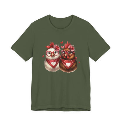 Valentines Day Farm Chickens Shirt, Chicken Shirt, Cute Tee - Popbydesign