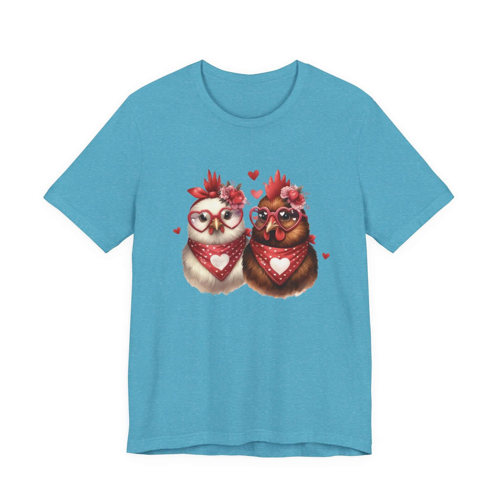 Valentines Day Farm Chickens Shirt, Chicken Shirt, Cute Tee by PopCultureByDesign36