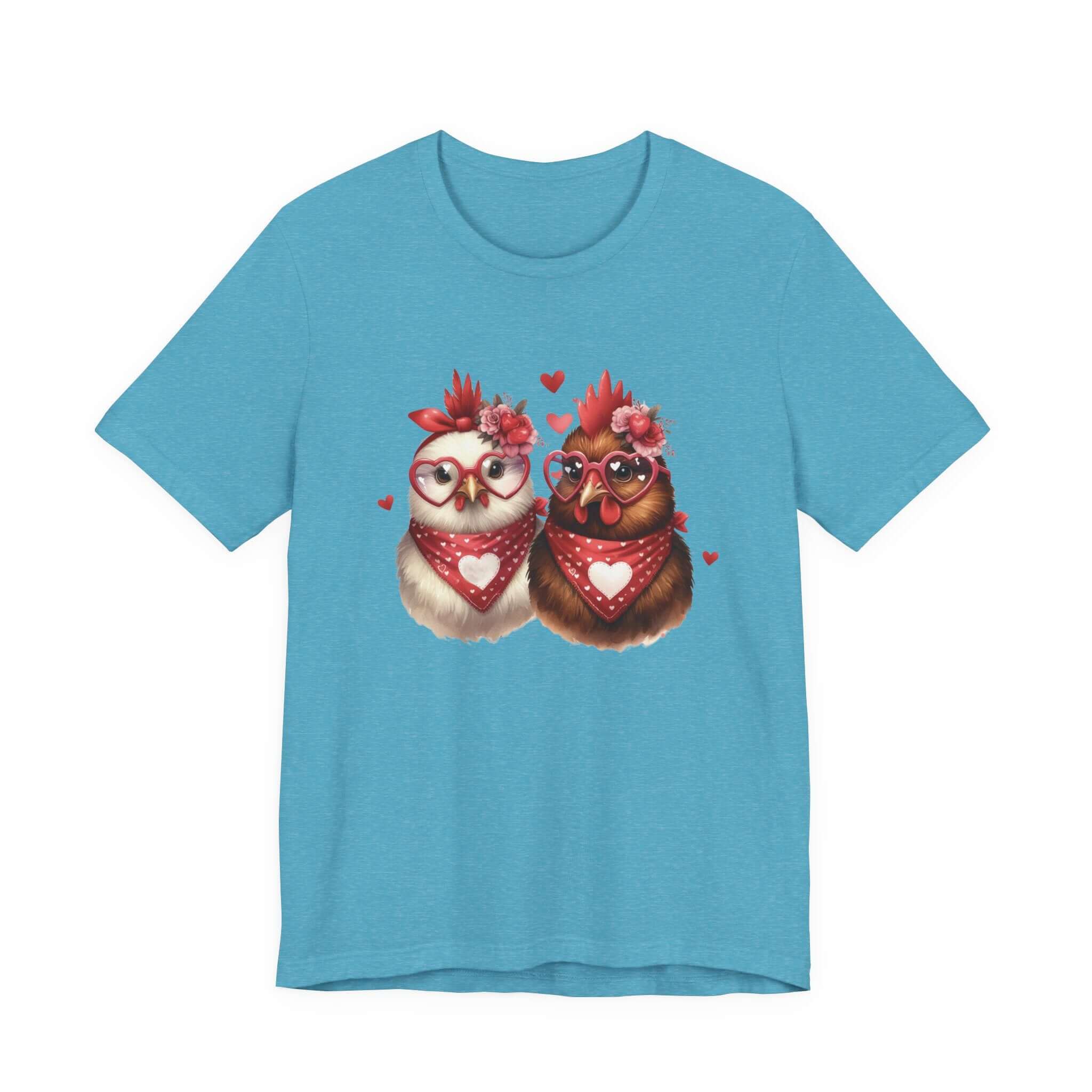 Valentines Day Farm Chickens Shirt, Chicken Shirt, Cute Tee by PopCultureByDesign36