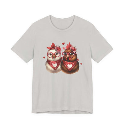 Valentines Day Farm Chickens Shirt, Chicken Shirt, Cute Tee - Popbydesign