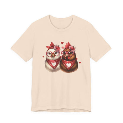 Valentines Day Farm Chickens Shirt, Chicken Shirt, Cute Tee - Popbydesign