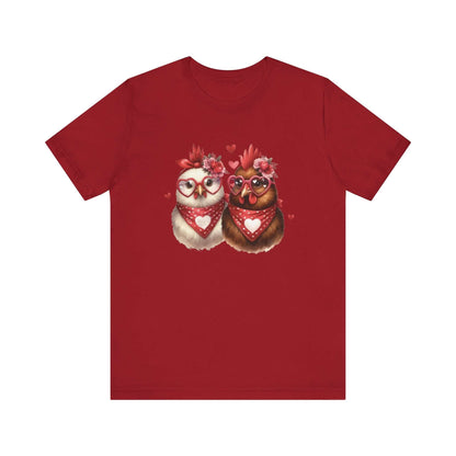 Valentines Day Farm Chickens Shirt, Chicken Shirt, Cute Tee - Popbydesign