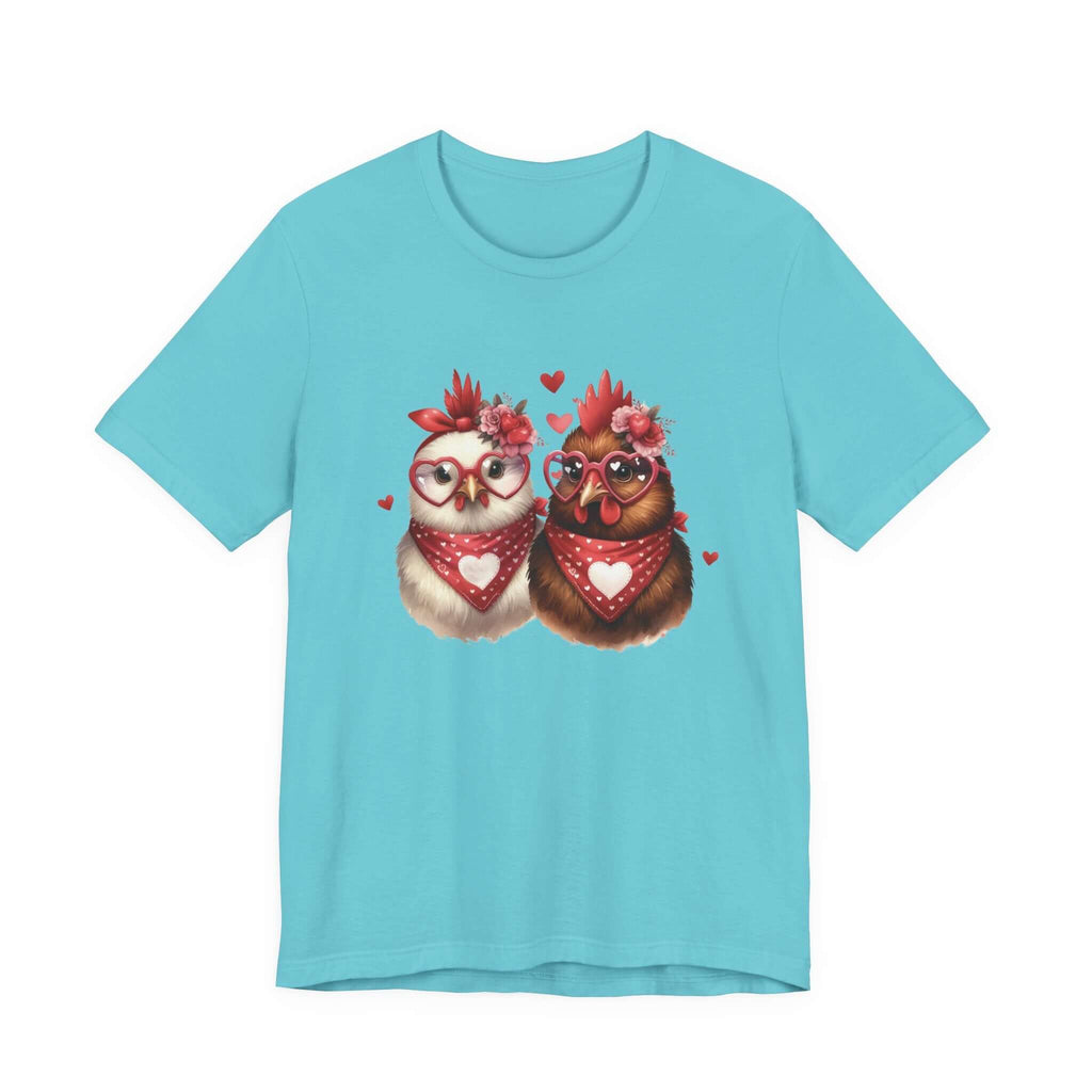 Valentines Day Farm Chickens Shirt, Chicken Shirt, Cute Tee by PopCultureByDesign36