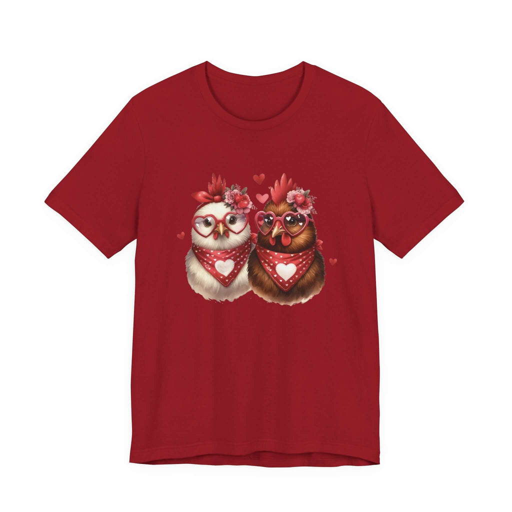 Valentines Day Farm Chickens Shirt, Chicken Shirt, Cute Tee by PopCultureByDesign36