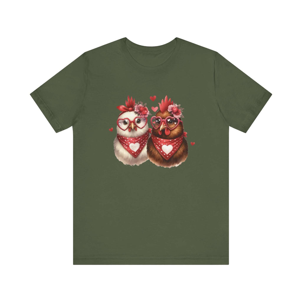 Valentines Day Farm Chickens Shirt, Chicken Shirt, Cute Tee by PopCultureByDesign36