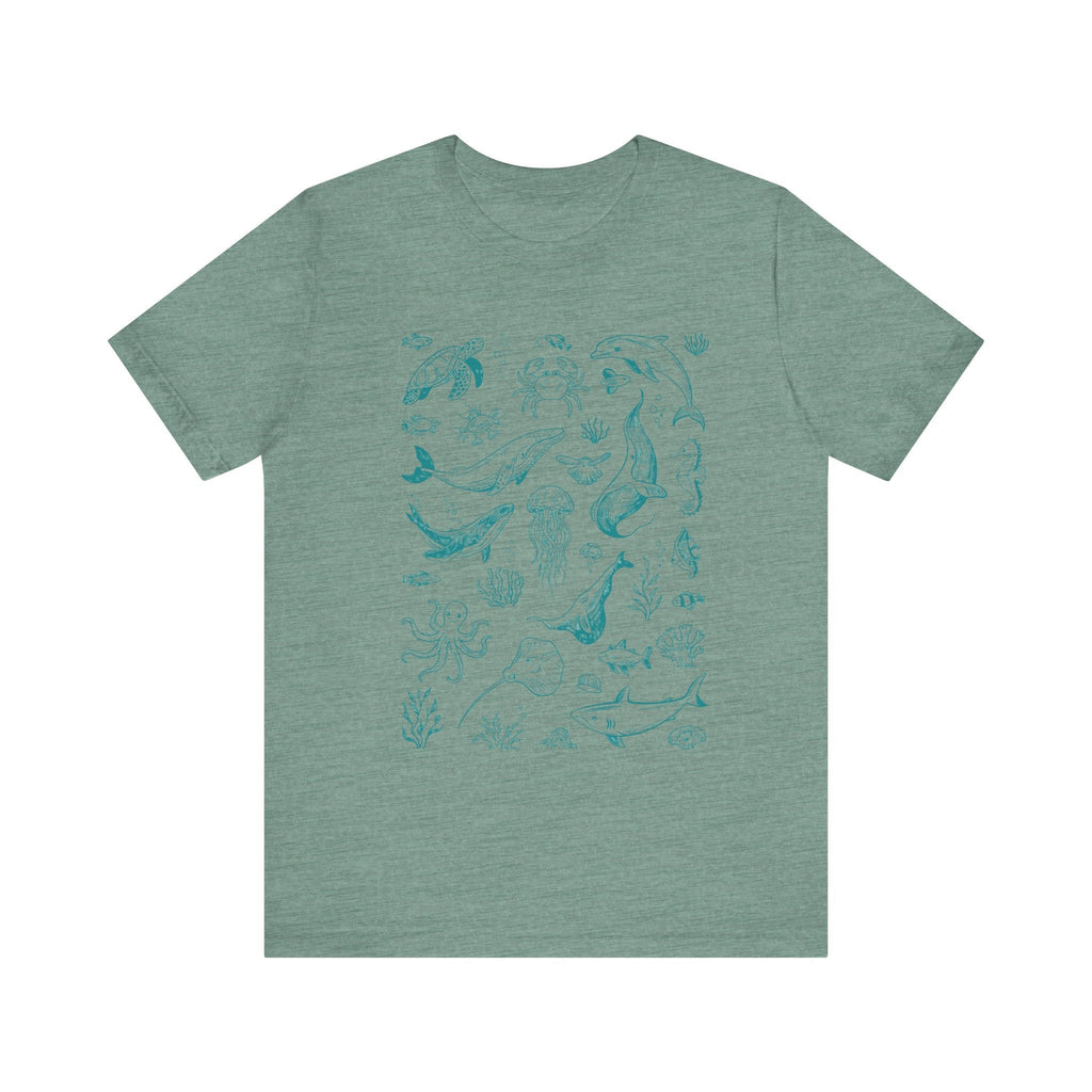 Vintage Ocean Tattoo Style T-Shirt, Retro Ocean Shirt by PopCultureByDesign36