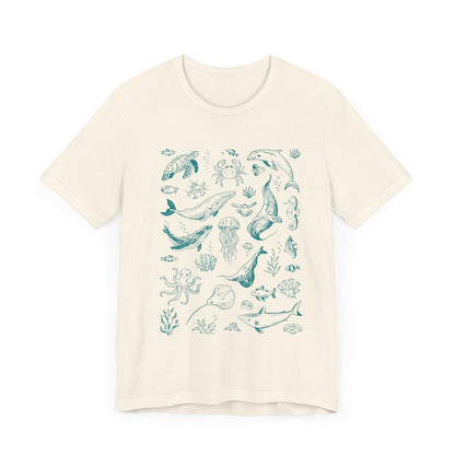 Vintage Ocean Tattoo Style T-Shirt, Retro Ocean Shirt - Popbydesign