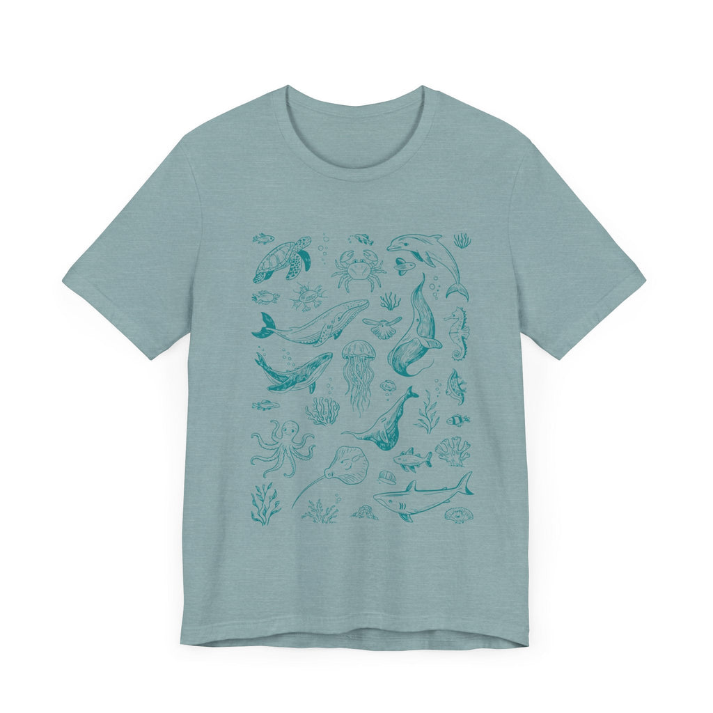 Vintage Ocean Tattoo Style T-Shirt, Retro Ocean Shirt by PopCultureByDesign36