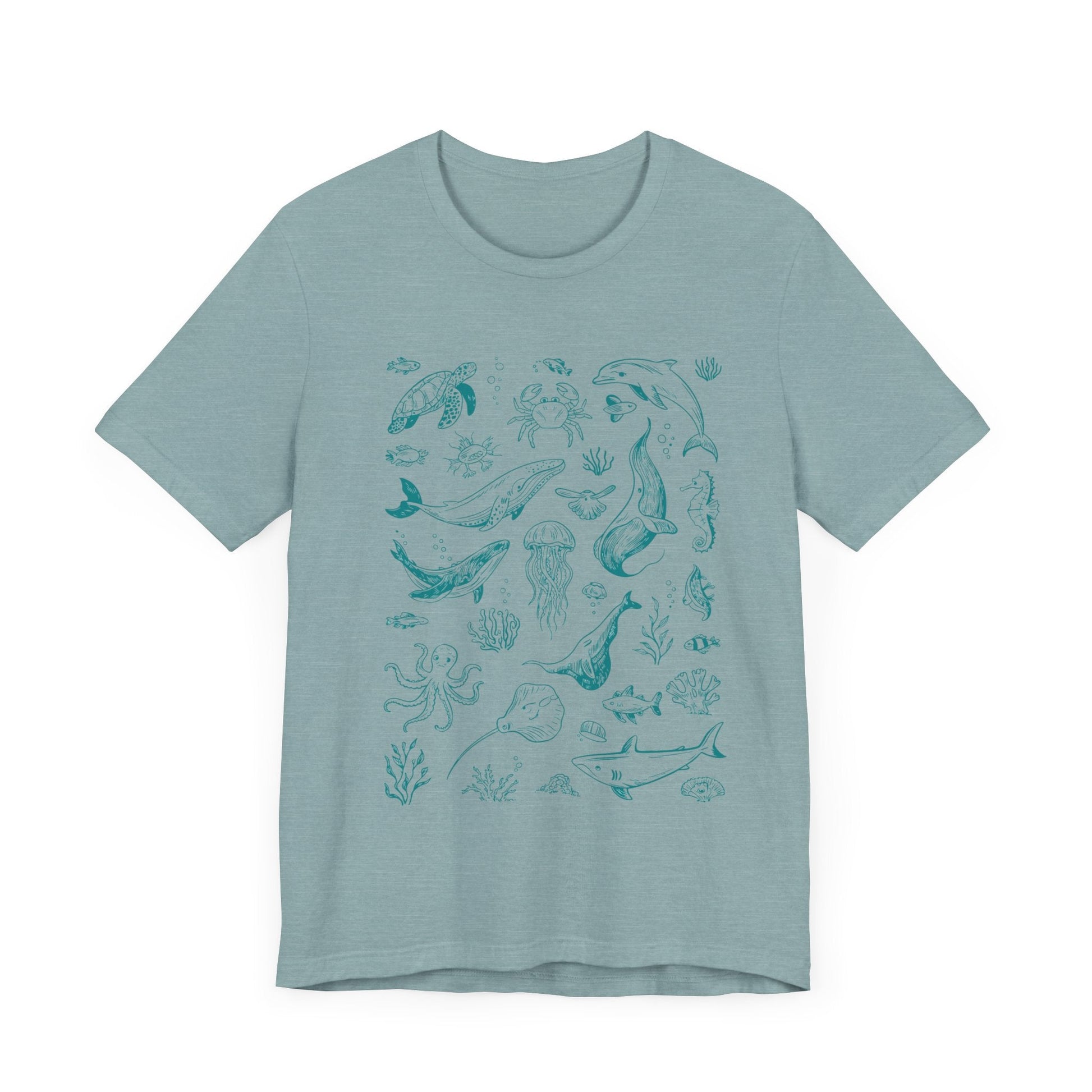 Vintage Ocean Tattoo Style T-Shirt, Retro Ocean Shirt - Popbydesign