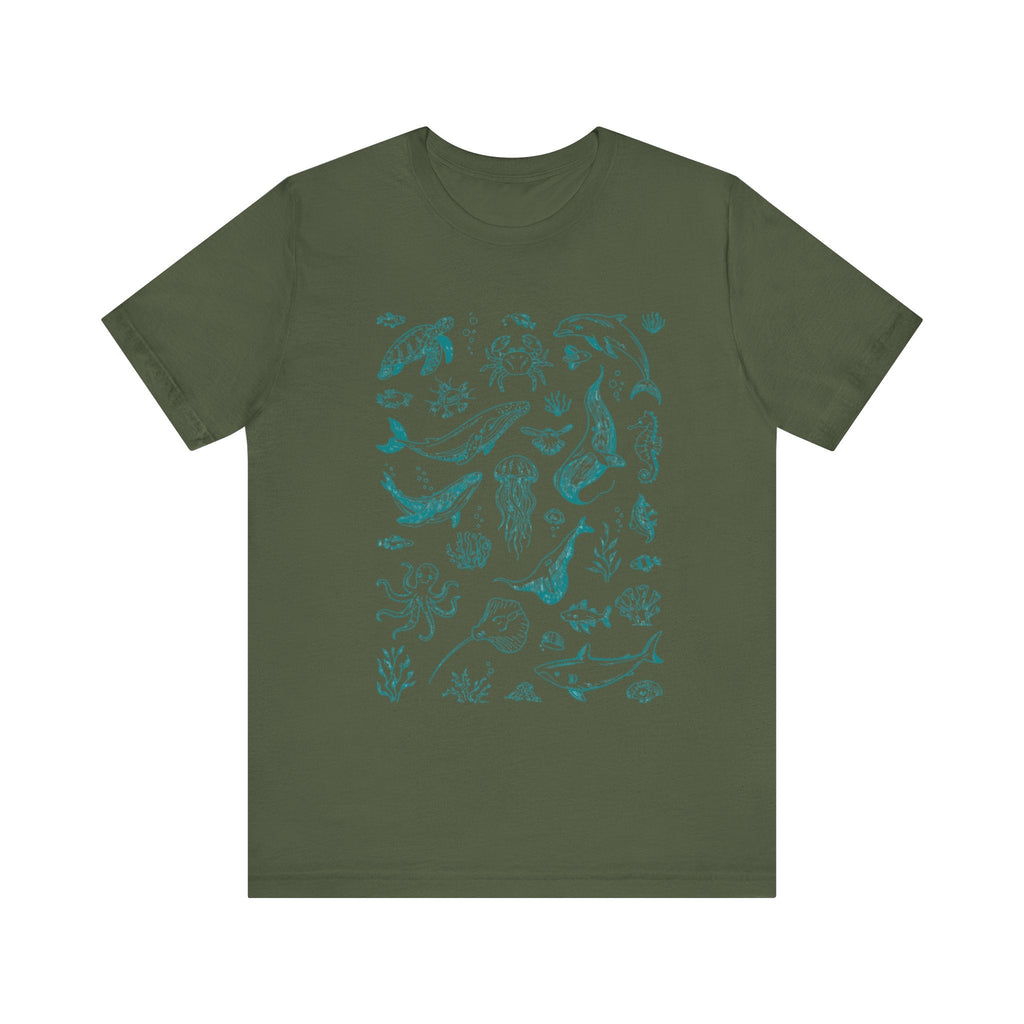 Vintage Ocean Tattoo Style T-Shirt, Retro Ocean Shirt by PopCultureByDesign36