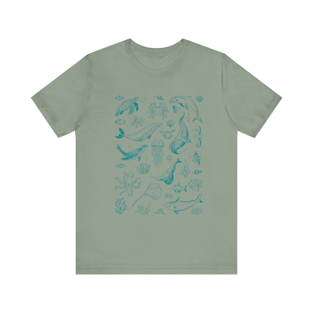 Vintage Ocean Tattoo Style T-Shirt, Retro Ocean Shirt by PopCultureByDesign36