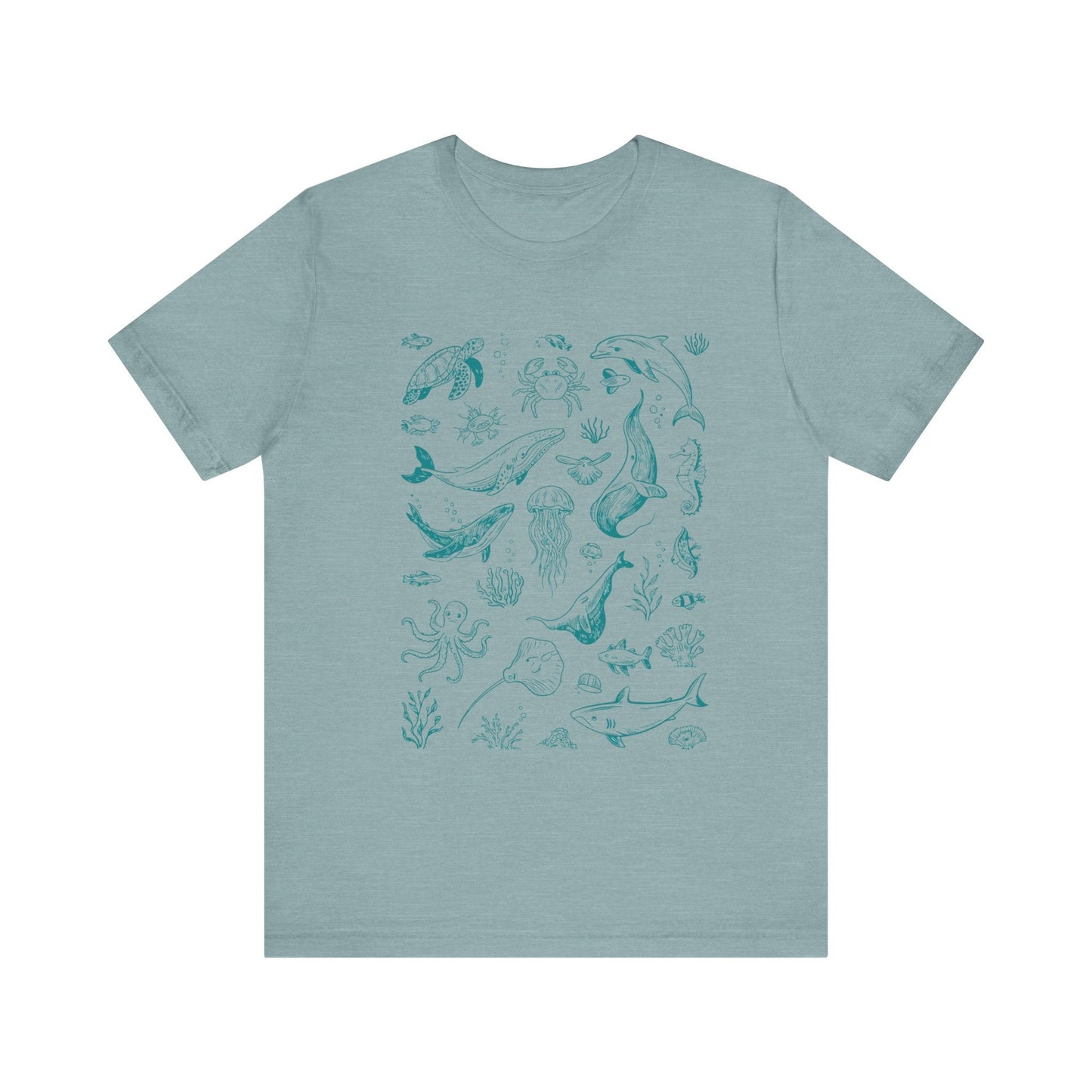 Vintage Ocean Tattoo Style T-Shirt, Retro Ocean Shirt - Popbydesign