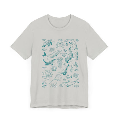 Vintage Ocean Tattoo Style T-Shirt, Retro Ocean Shirt - Popbydesign