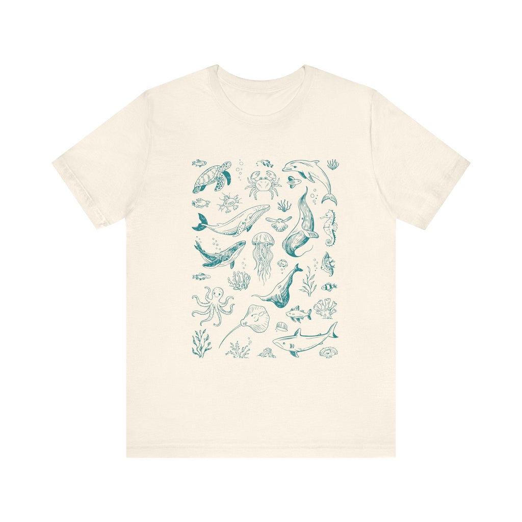 Vintage Ocean Tattoo Style T-Shirt, Retro Ocean Shirt by PopCultureByDesign36