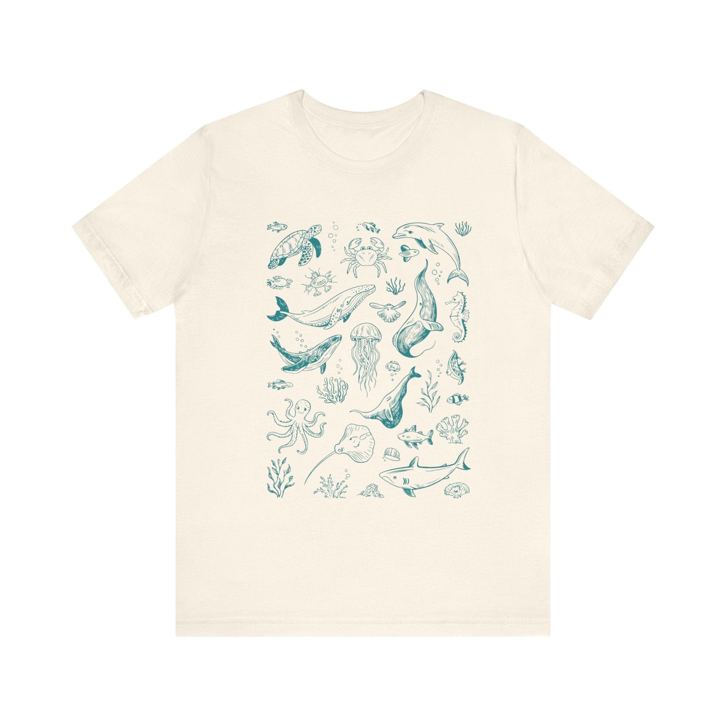 Vintage Ocean Tattoo Style T-Shirt, Retro Ocean Shirt - Popbydesign