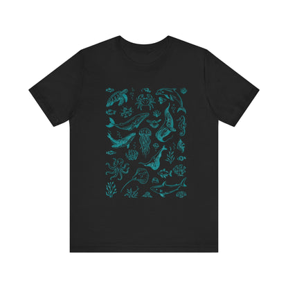 Vintage Ocean Tattoo Style T-Shirt, Retro Ocean Shirt - Popbydesign